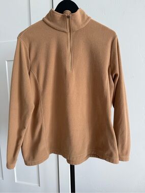 Lands' End Women's Camel Half-Zip Fleece Pullover